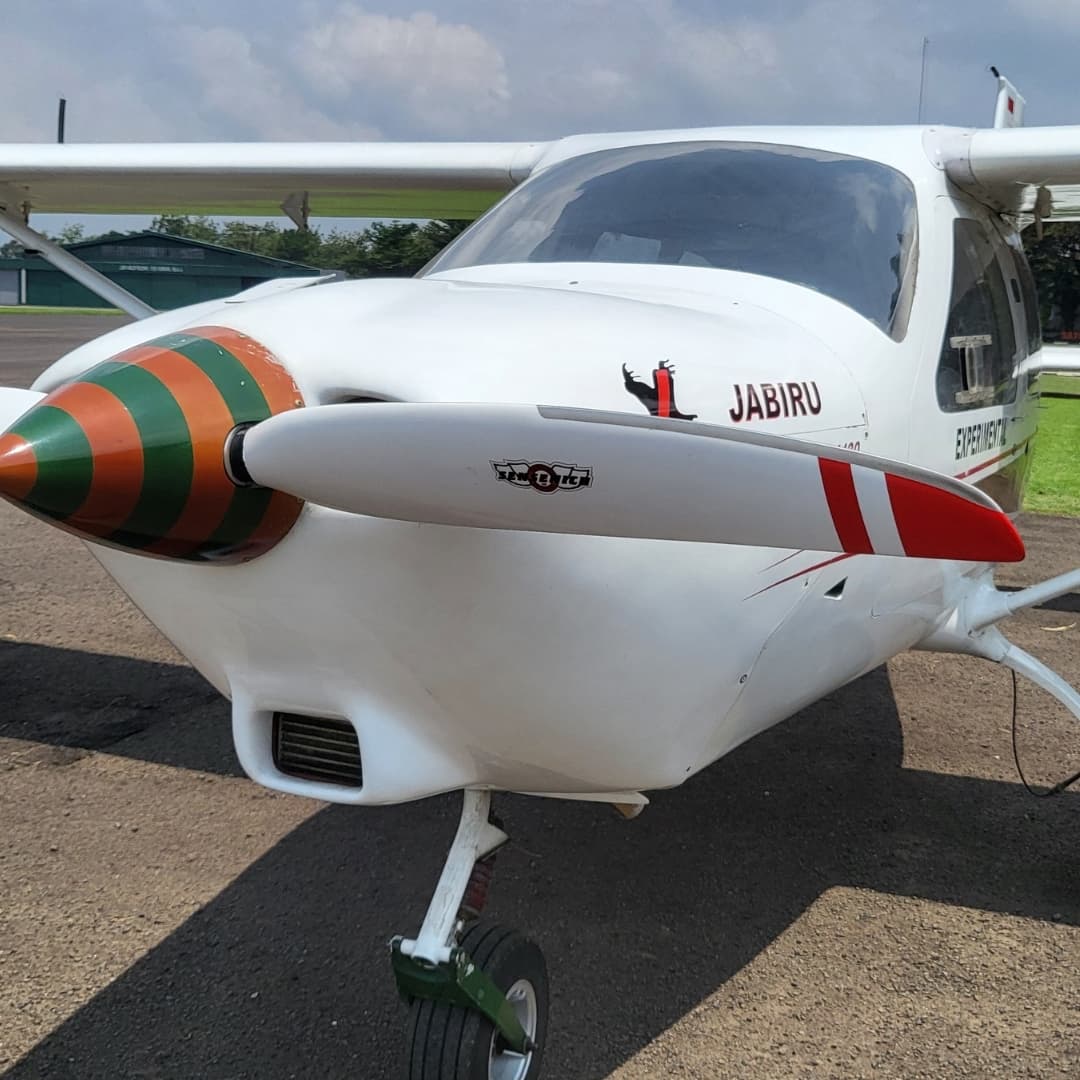 Jabiru light aircraft on a grass airfield